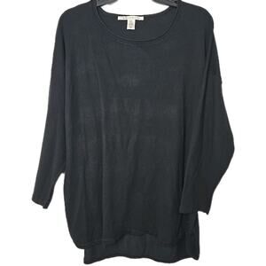 Max Studio Black Fine Ribbed Nylon Rayon Sweater Knit Top Plus Size 3X